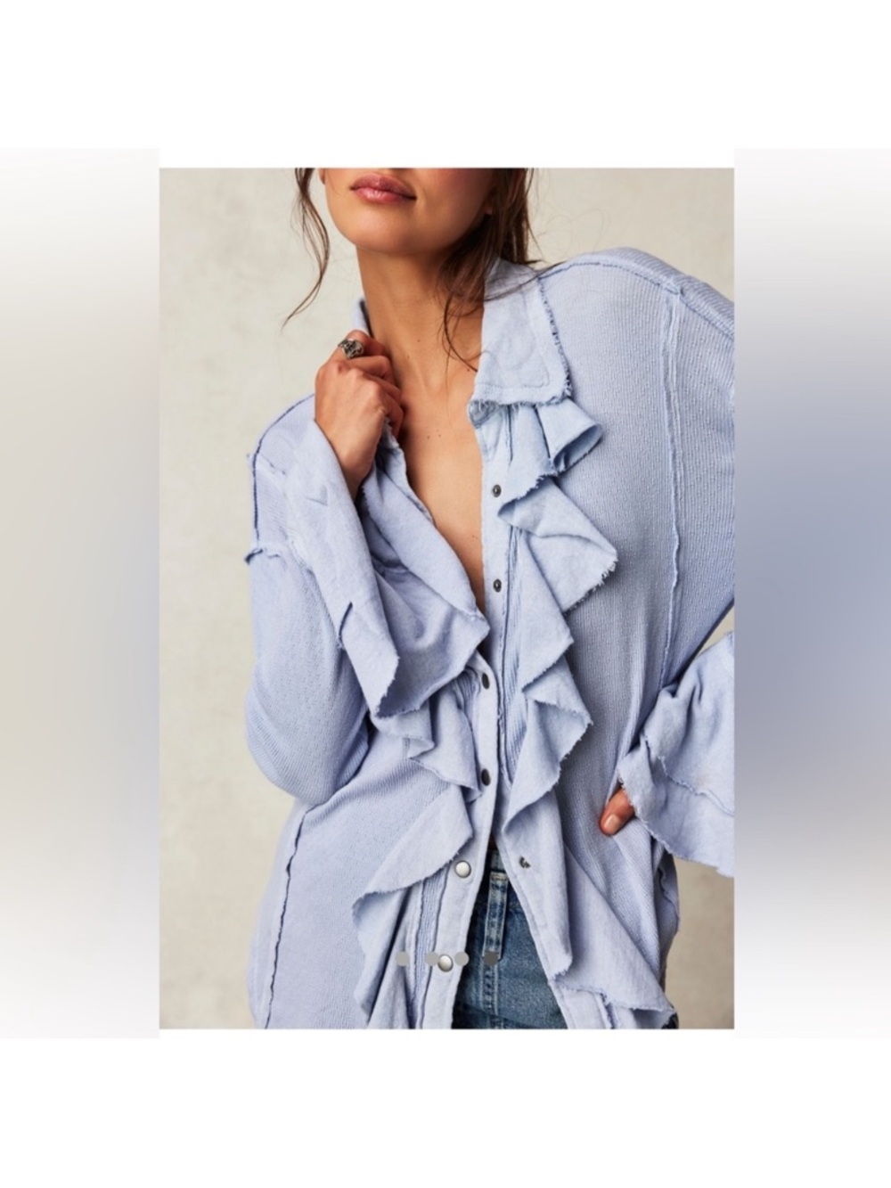 Free People Feelin Fresh Shirtling/sz S
